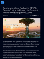 Renewable Value Exchange (REVX): Smart Contracts Power the Future of Automated Energy Production | Visionary Financial