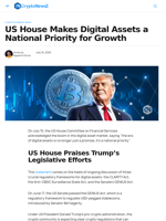 US House Makes Digital Assets a National Priority for Growth
