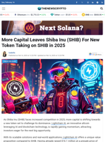 More Capital Leaves Shiba Inu (SHIB) For New Token Taking on SHIB in 2025 - TheNewsCrypto