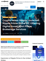 Crypto News: Ripple Launches Ripple Prime in the US, Offering Digital Asset Spot Prime Brokerage Services | Live Bitcoin News