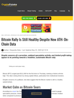 Bitcoin Rally Is Still Healthy Despite New ATH: On-Chain Data