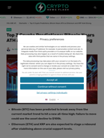 Top 3 Crypto Predictions: Bitcoin Nears ATH as Ethereum and XRP Hold Strong