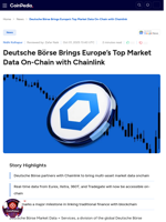 Deutsche Börse Brings Europe’s Top Market Data On-Chain with Chainlink