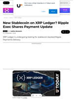 New Stablecoin on XRP Ledger? Ripple Exec Shares Payment Update - U.Today