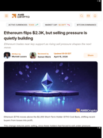 Ethereum flips $2.3K, but selling pressure is quietly building - AMBCrypto