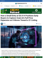 How a Small Entry at $0.014 Positions Early Buyers to Capture Ozak AI’s Full Price Expansion as It Moves Toward a $1 Listing