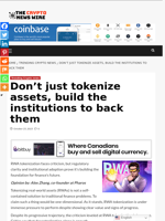 Don’t just tokenize assets, build the institutions to back them - The Crypto News Wire
