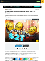 Stablecoins on track for $2T market cap by 2028 — US Treasury