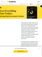 HBAR Climbs on Strong Volume, Testing Resistance Near $0.217