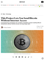 This Project Lets You Send Bitcoin Without Internet Access - Decrypt
