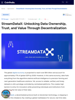 StreamDataX: Unlocking Data Ownership, Trust, and Value Through Decentralization