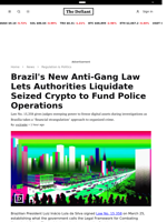 Brazil's New Anti-Gang Law Lets Authorities Liquidate Seized Crypto to Fund Police Operations - 