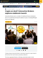 Crypto On Deck? Interactive Brokers Explores Stablecoin Launch