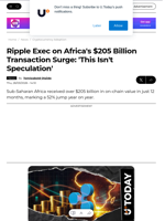 Ripple Exec on Africa's $205 Billion Transaction Surge: 'This Isn't Speculation' - U.Today