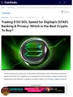 Trading $133 SOL Speed for Digitap's ($TAP) Banking & Privacy: Which is the Best Crypto To Buy?