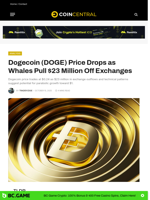 Dogecoin (DOGE) Price Drops as Whales Pull $23 Million Off Exchanges - CoinCentral