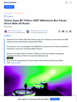 Tether to Leverage GENIUS Act for $1 Trillion USDT Expansion