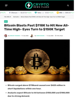 Bitcoin Blasts Past $118K to Hit New All-Time High- Eyes Turn to $150K Target - Crypto News Flash