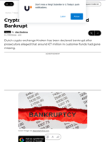 Crypto Exchange Knaken Declared Bankrupt - U.Today