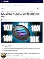 Solana Price Prediction: Will SOL Hit $185 Next?