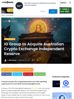 IG Group to Acquire Australian Crypto Exchange Independent Reserve | Live Bitcoin News