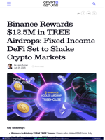 Binance Rewards $12.5M in TREE Airdrops: Fixed Income DeFi Set to Shake Crypto Markets