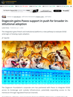 Paxos Adds Dogecoin to Brokerage and Custody Platform