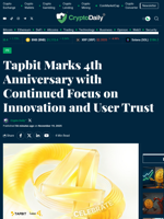Tapbit Marks 4th Anniversary with Continued Focus on Innovation and User Trust - Crypto Daily