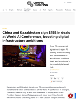 China and Kazakhstan sign $15B in deals at World AI Conference, boosting digital infrastructure ambitions