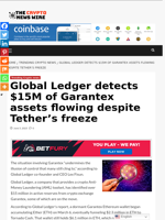 Global Ledger detects $15M of Garantex assets flowing despite Tether’s freeze - The Crypto News Wire