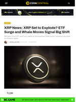 XRP News: XRP Set to Explode? ETF Surge and Whale Moves Signal Big Shift - CoinCentral