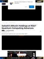 Satoshi's Bitcoin Holdings at Risk? Quantum Computing Advances - U.Today