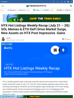 HTX Hot Listings Weekly Recap (July 21 - 28): SOL Memes & ETH DeFi Drive Market Surge, New Assets on HTX Post Impressive  Gains