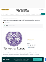 Japan secures oil supply through 2027 amid Middle East tensions