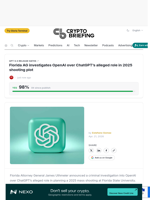 Florida AG investigates OpenAI over ChatGPT's alleged role in 2025 shooting plot