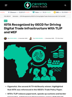 IOTA Recognized by OECD for Driving Digital Trade Infrastructure With TLIP and WEF - Crypto News Flash