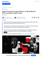 Japan Proposes Crypto Reform to Allow Bitcoin ETFs and Slash
Crypto Taxes