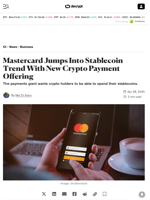 Mastercard Jumps Into Stablecoin Trend With New Crypto Payment Offering - Decrypt