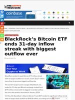 BlackRock’s Bitcoin ETF ends 31-day inflow streak with biggest outflow ever - The Crypto News Wire