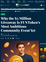 Why the $5 Million Giveaway Is FUNToken’s Most Ambitious Community Event Yet - Crypto Daily