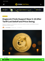 Dogecoin Finds Support Near 0.18 After Tariff-Led Selloff and Price