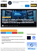 Surge in XRPL Activity Prompts Ripple CTO to Upgrade Network | Live Bitcoin News