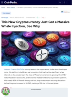 This New Cryptocurrency Just Got a Massive Whale Injection, See Why