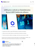Chainlink joins Korea's Global Alliance for KRW Stablecoin (GAKS) - CoinJournal