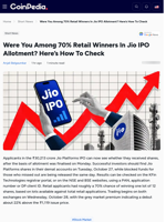Were You Among 70% Retail Winners In Jio IPO Allotment? Here’s How To Check