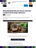 $121,000,000 Bitcoin Stuns World's Largest Exchange, Binance