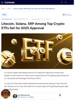 Litecoin, Solana, XRP Among Top Crypto ETFs Set for 2025 Approval