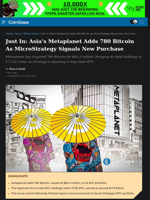 Asia's Metaplanet Adds 780 Bitcoin As MicroStrategy Signals New Purcha