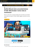 BTC Drops Under $110K But October Trend May Revive Bulls