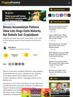 Bitcoin Accumulation Patterns Show Late-Stage Cycle Maturity, Not Definite End: CryptoQuant